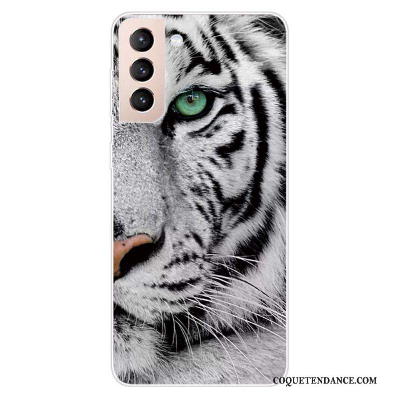 Coque Samsung Galaxy S22 5G Face de Tigre