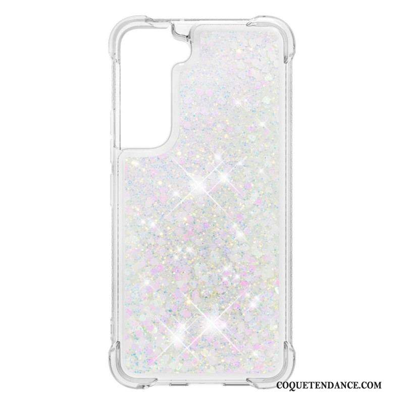 Coque Samsung Galaxy S22 Plus 5G Paillettes avec Cordon