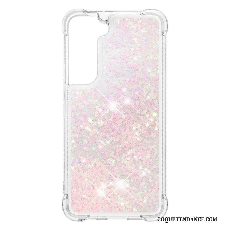 Coque Samsung Galaxy S22 Plus 5G Paillettes avec Cordon