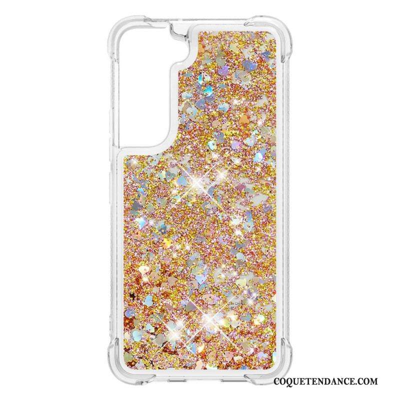 Coque Samsung Galaxy S22 Plus 5G Paillettes avec Cordon