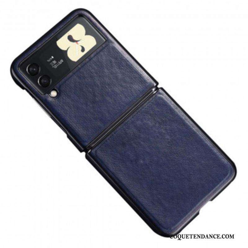 Coque Samsung Galaxy Z Flip 3 5G Effet Cuir Coutures