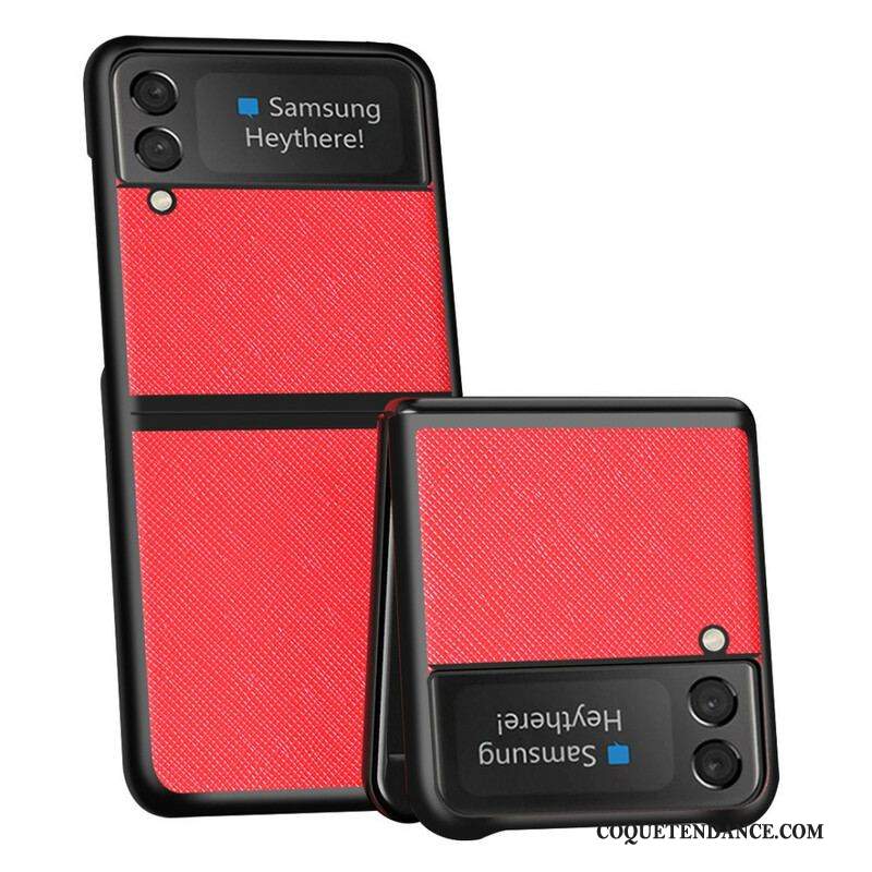 Coque Samsung Galaxy Z Flip 3 5G Simili Cuir Texturé