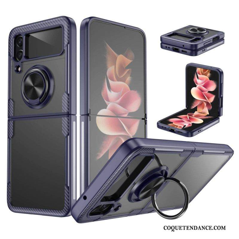 Coque Samsung Galaxy Z Flip 4 Transparente Anneau-Support