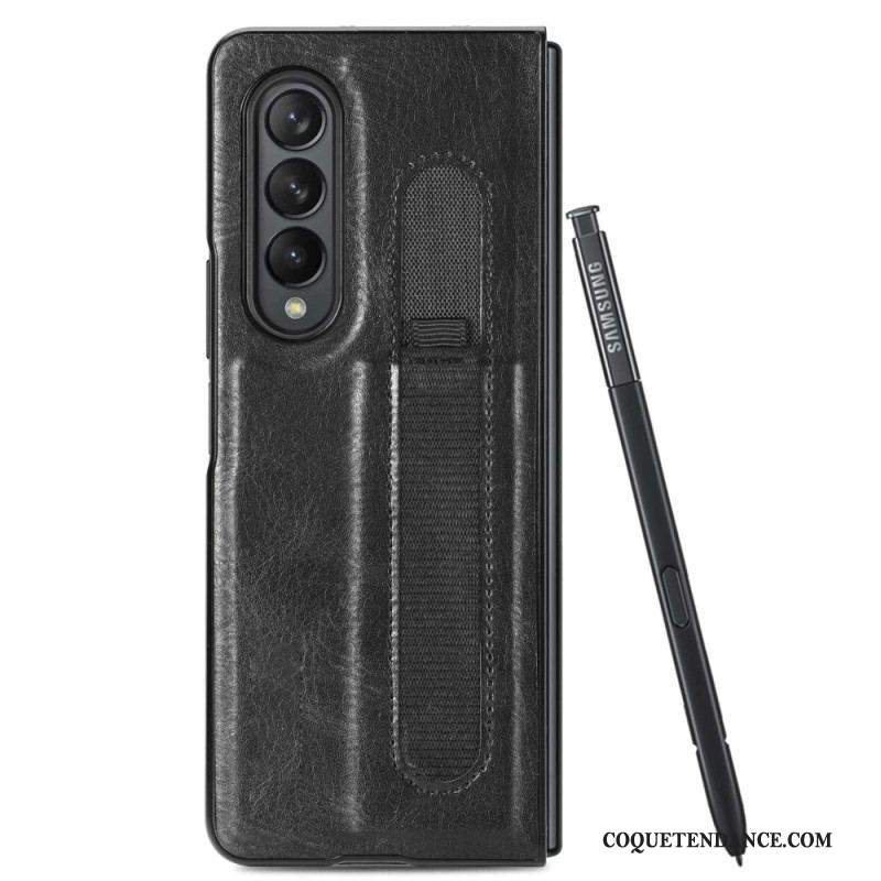 Coque Samsung Galaxy Z Fold 4 Simili Cuir Stylet