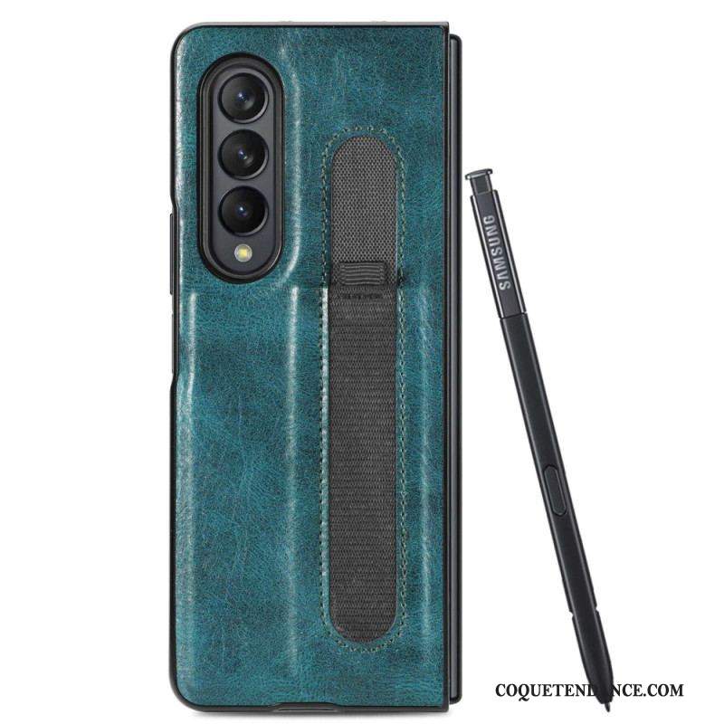 Coque Samsung Galaxy Z Fold 4 Simili Cuir Stylet