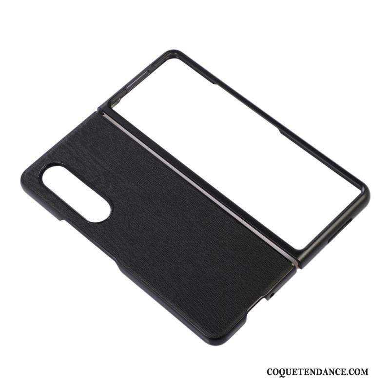 Coque Samsung Galaxy Z Fold 4 Simili Cuir Texture Bois