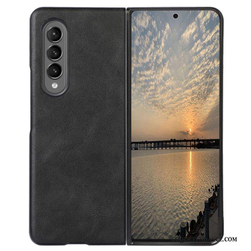 Coque Samsung Galaxy Z Fold 4 Texture Simili Cuir Classique