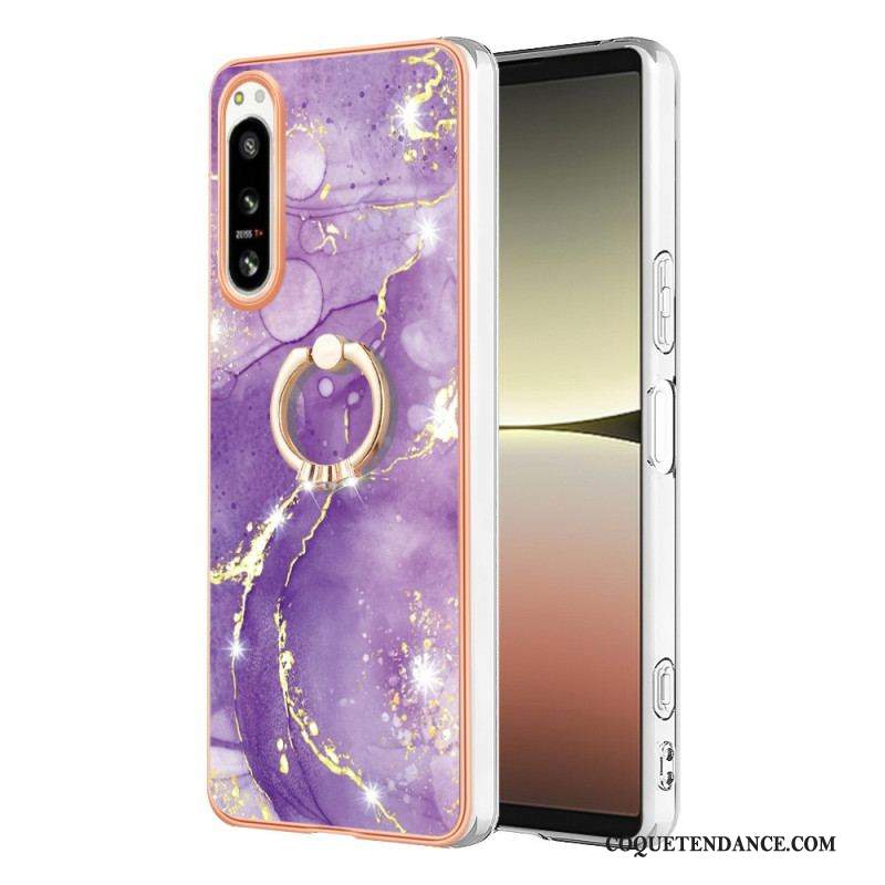 Coque Sony Xperia 5 IV Marbre avec Anneau-Support