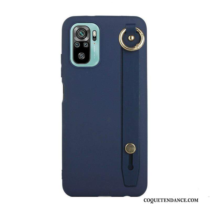 Coque Xiaomi Redmi Note 10/10S/Poco M5s Silicone avec Sangle Support