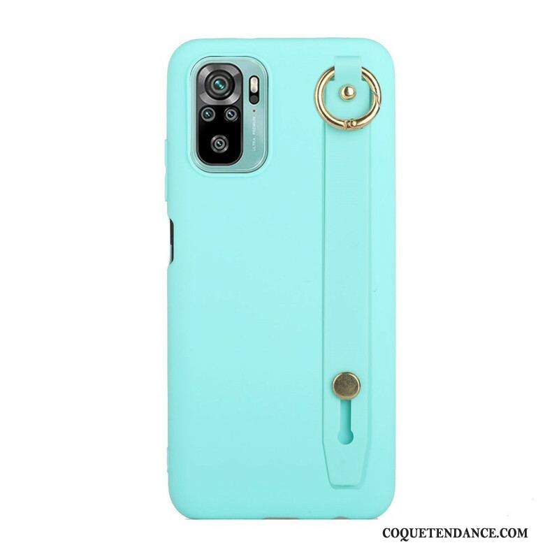 Coque Xiaomi Redmi Note 10/10S/Poco M5s Silicone avec Sangle Support