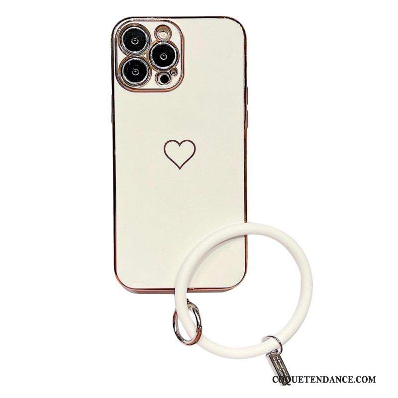 Coque iPhone 14 Pro avec Anneau Coeur