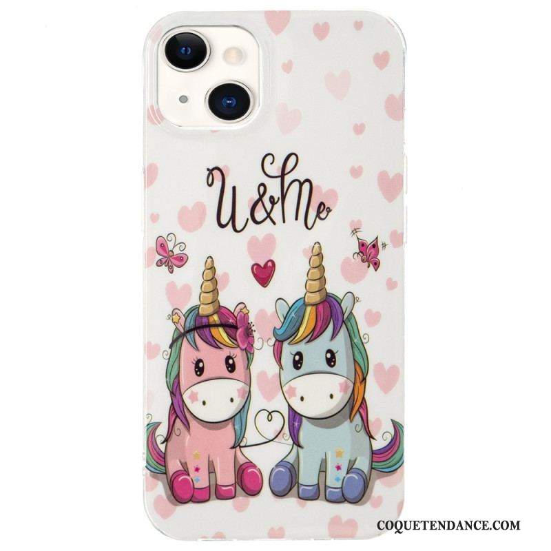 Coque iPhone 15 Plus Fluorescente Licorne