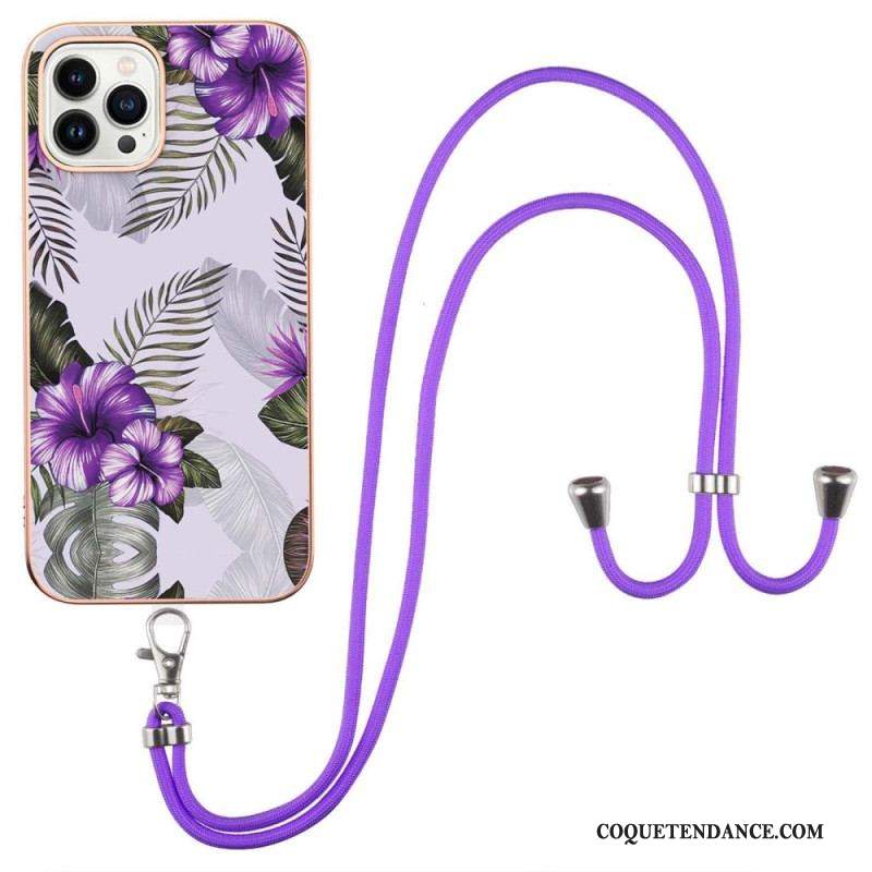 Coque iPhone 15 Pro Max à Cordon Florale