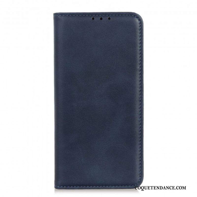 Flip Cover Motorola G60s Cuir Fendu Mat