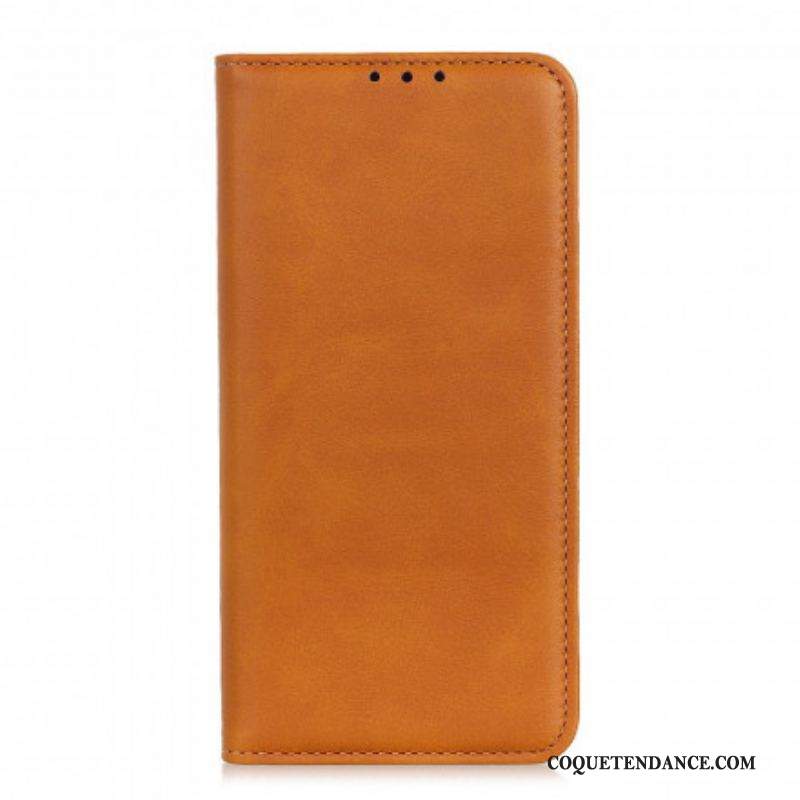 Flip Cover Motorola G60s Cuir Fendu Mat