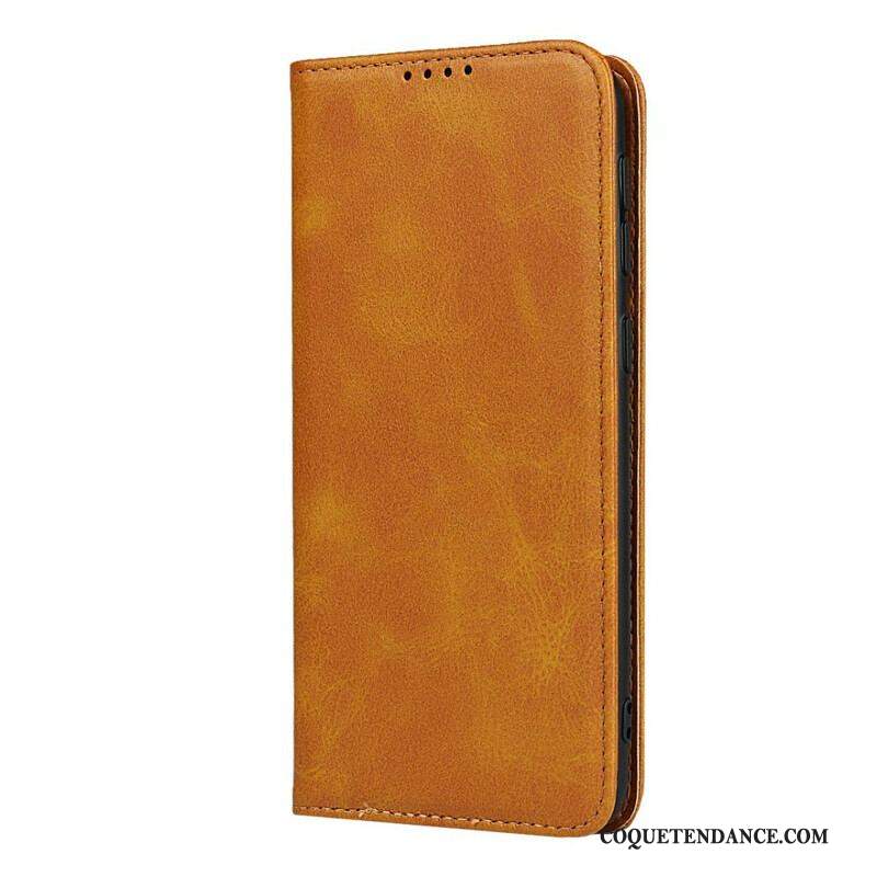 Flip Cover Samsung Galaxy M21 Cuir Fendu Élégance