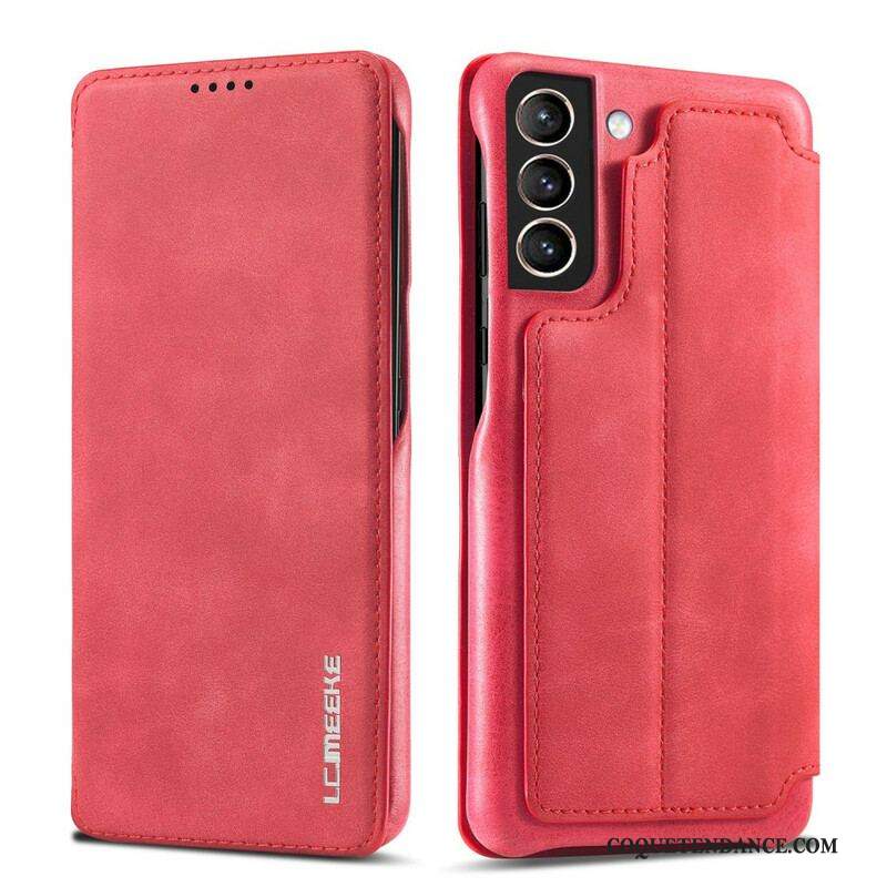 Flip Cover Samsung Galaxy S21 FE LC.IMEEKE Effet Cuir