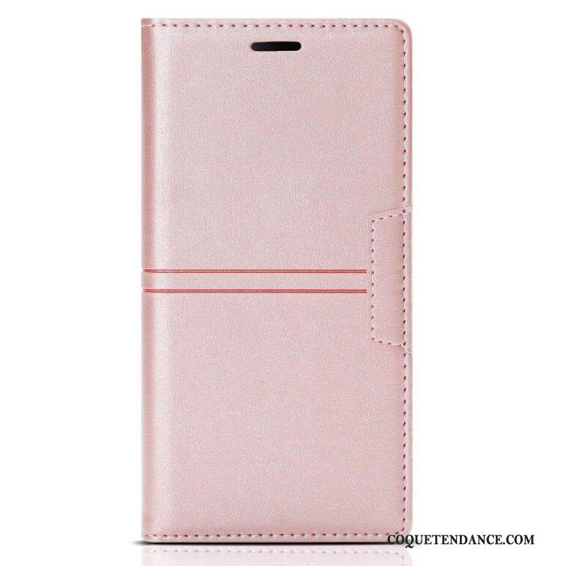 Flip Cover Samsung Galaxy S23 5G Style Cuir Couture Fermoir Magnétique