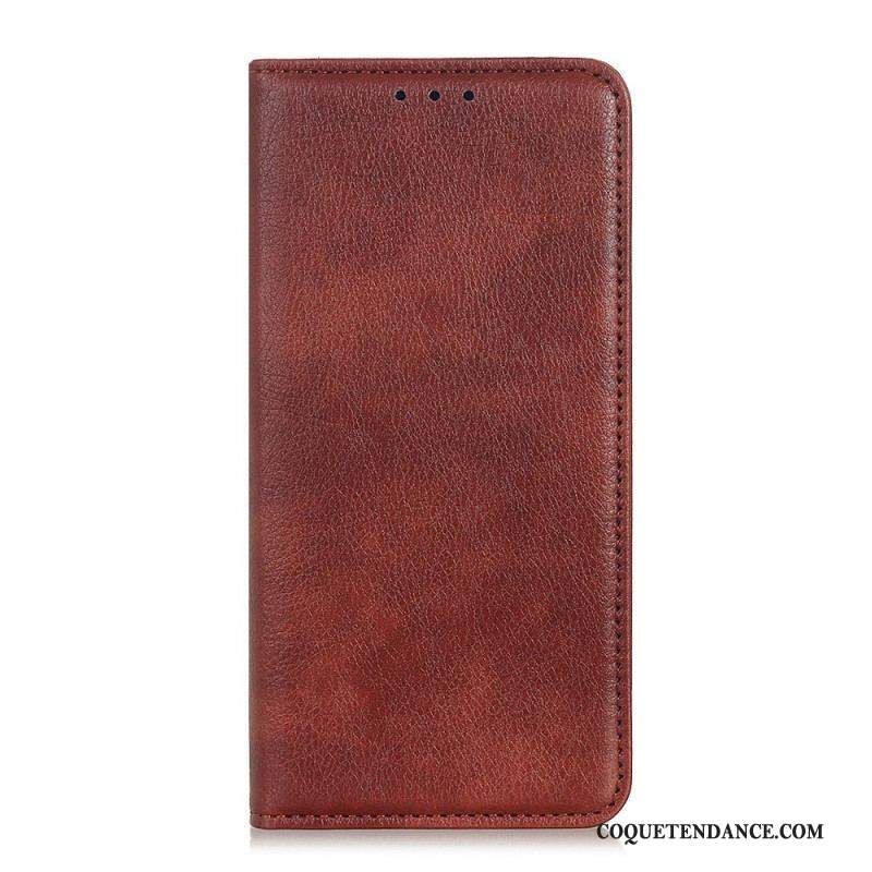 Flip Cover Sony Xperia 10 IV Cuir Fendu Litchi