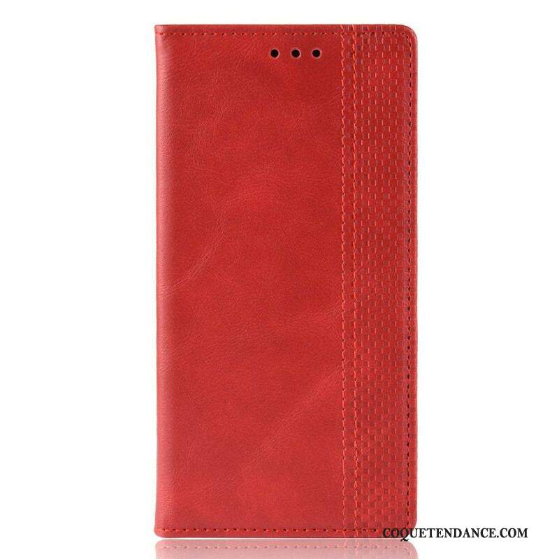 Flip Cover Sony Xperia 5 II Effet Cuir Vintage Stylisé