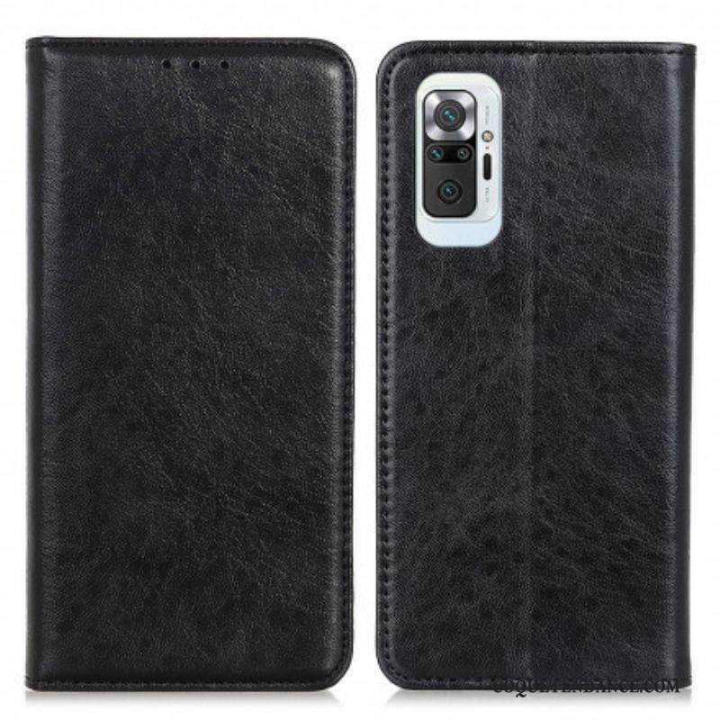 Flip Cover Xiaomi Redmi Note 10 Pro Cuir Fendu Texturé