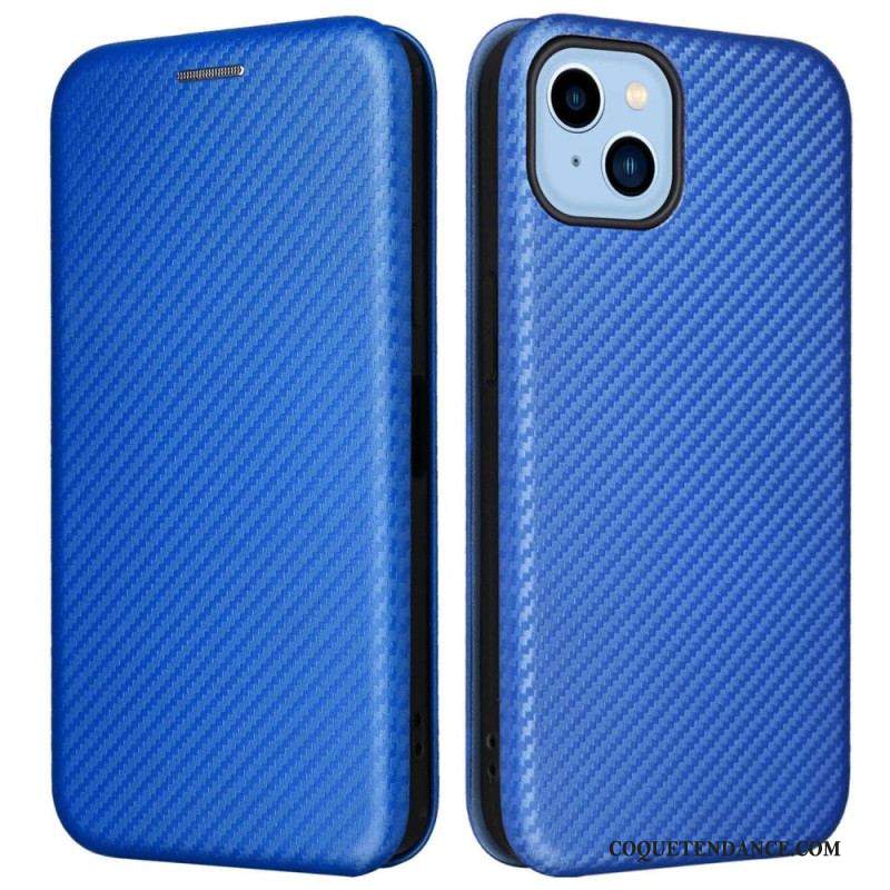 Flip Cover iPhone 14 Plus Fibre Carbone