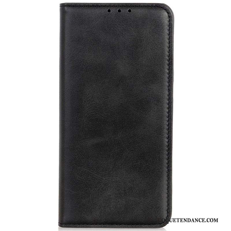 Flip Cover iPhone 14 Pro Cuir Fendu Classique