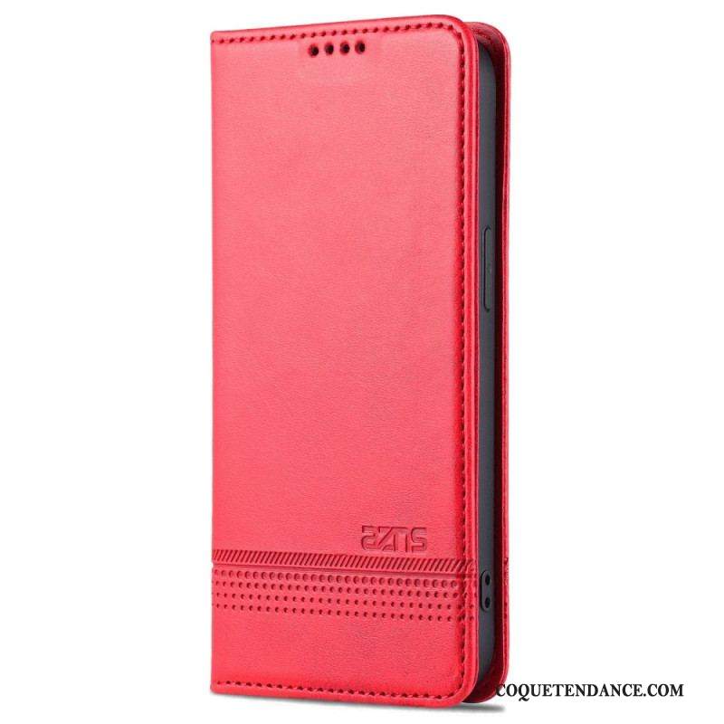 Flip Cover iPhone 14 Style Cuir AZNS
