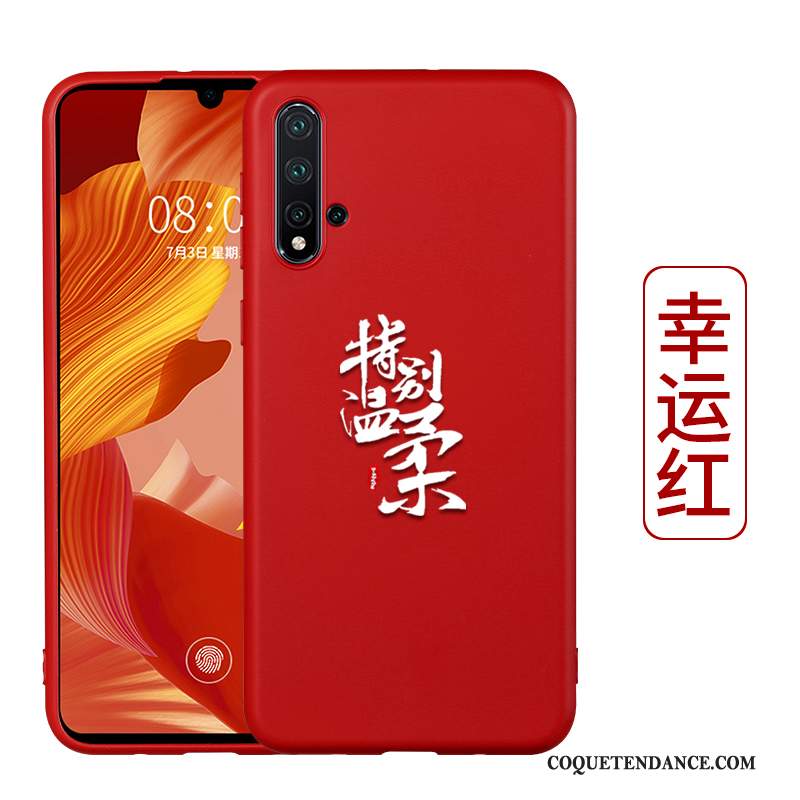 Honor 20 Coque Rouge Personnalisé Délavé En Daim Protection Très Mince