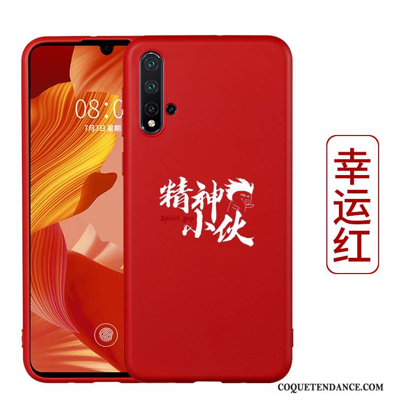 Honor 20 Coque Rouge Personnalisé Délavé En Daim Protection Très Mince