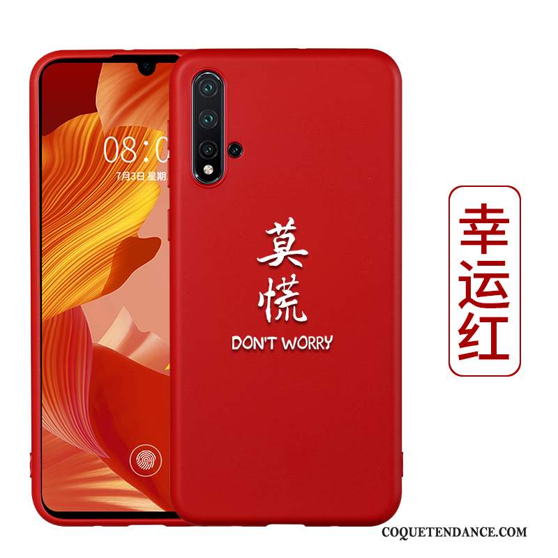 Honor 20 Coque Rouge Personnalisé Délavé En Daim Protection Très Mince