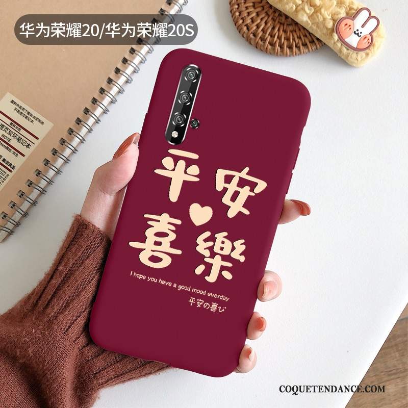 Honor 20 Coque Simple Fluide Doux Jeunesse Délavé En Daim Protection