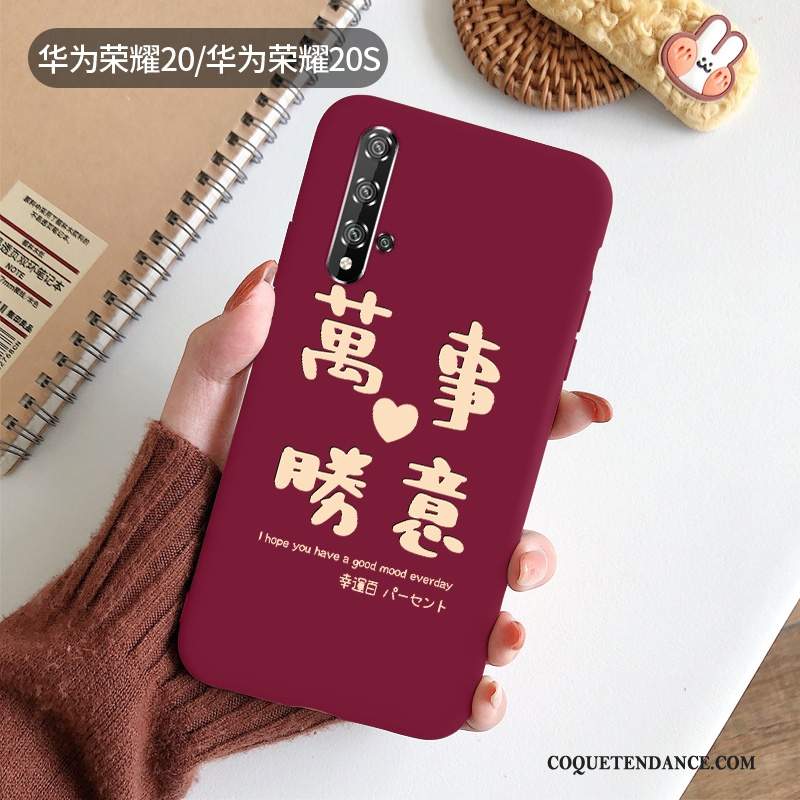 Honor 20 Coque Simple Fluide Doux Jeunesse Délavé En Daim Protection