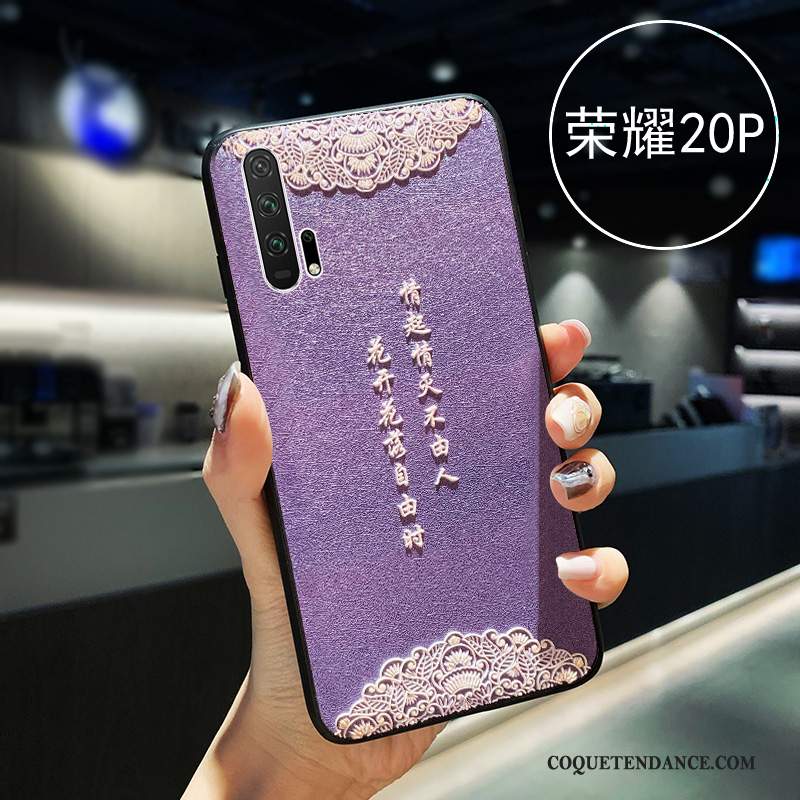 Honor 20 Pro Coque Silicone Modèle Fleurie Incassable Gaufrage