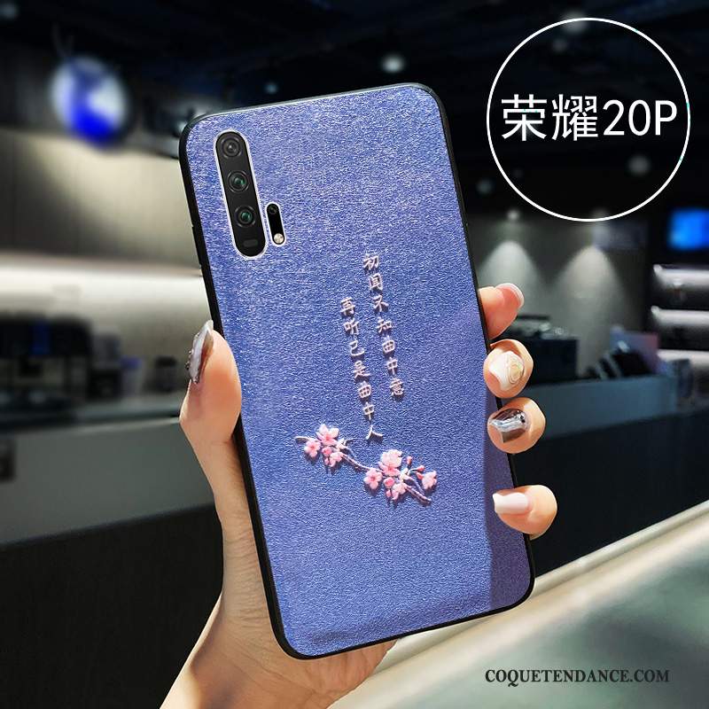 Honor 20 Pro Coque Silicone Modèle Fleurie Incassable Gaufrage