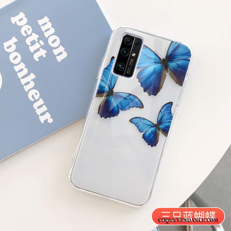 Honor 30 Coque Silicone Transparent Bleu De Téléphone Créatif