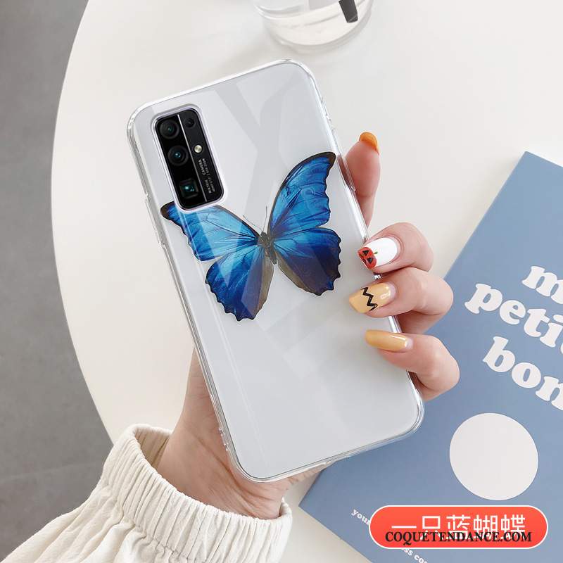 Honor 30 Coque Silicone Transparent Bleu De Téléphone Créatif