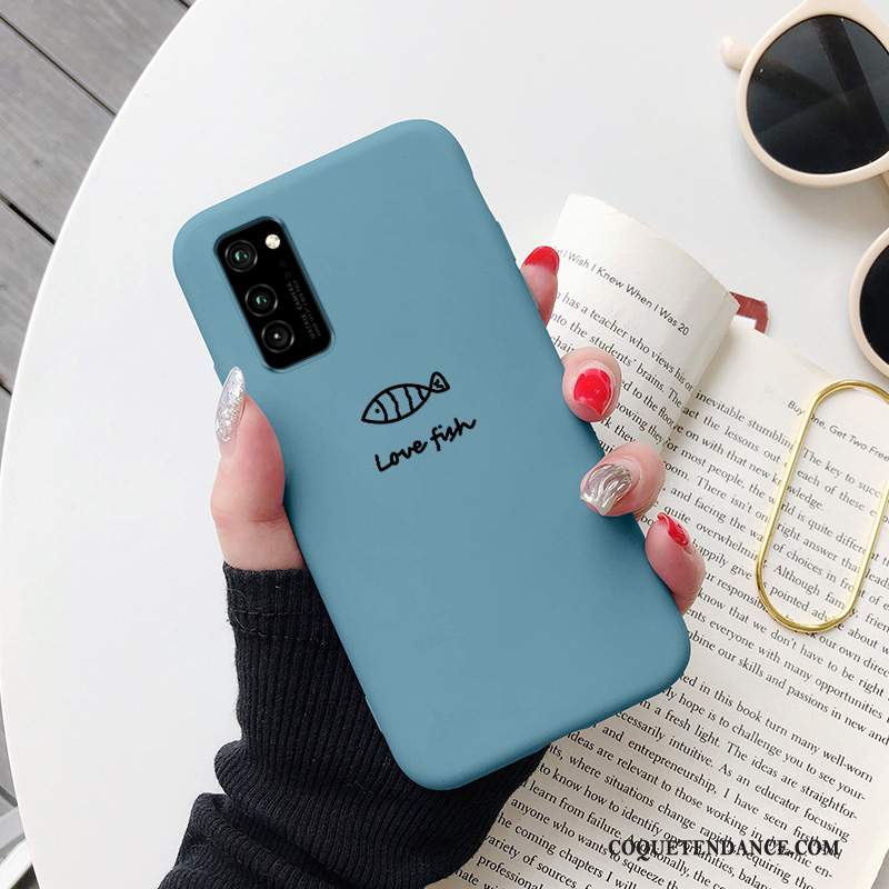 Honor 30 Pro Coque Chat Protection Étui Bleu Simple