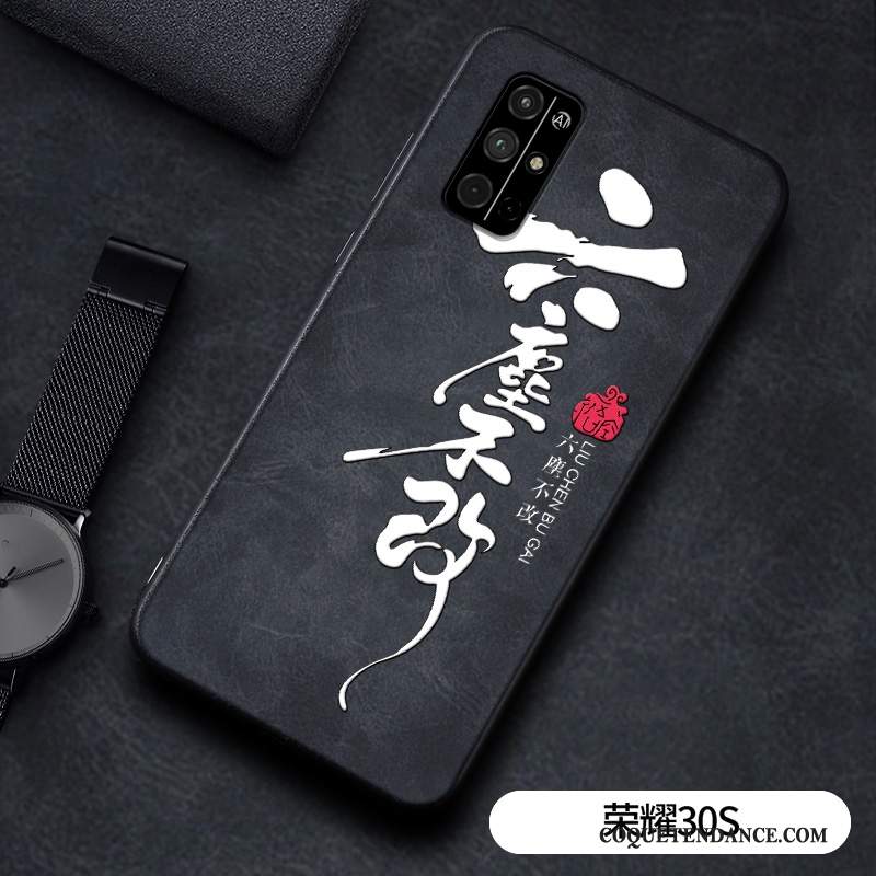 Honor 30s Coque Personnalité Gaufrage Protection Étui Net Rouge