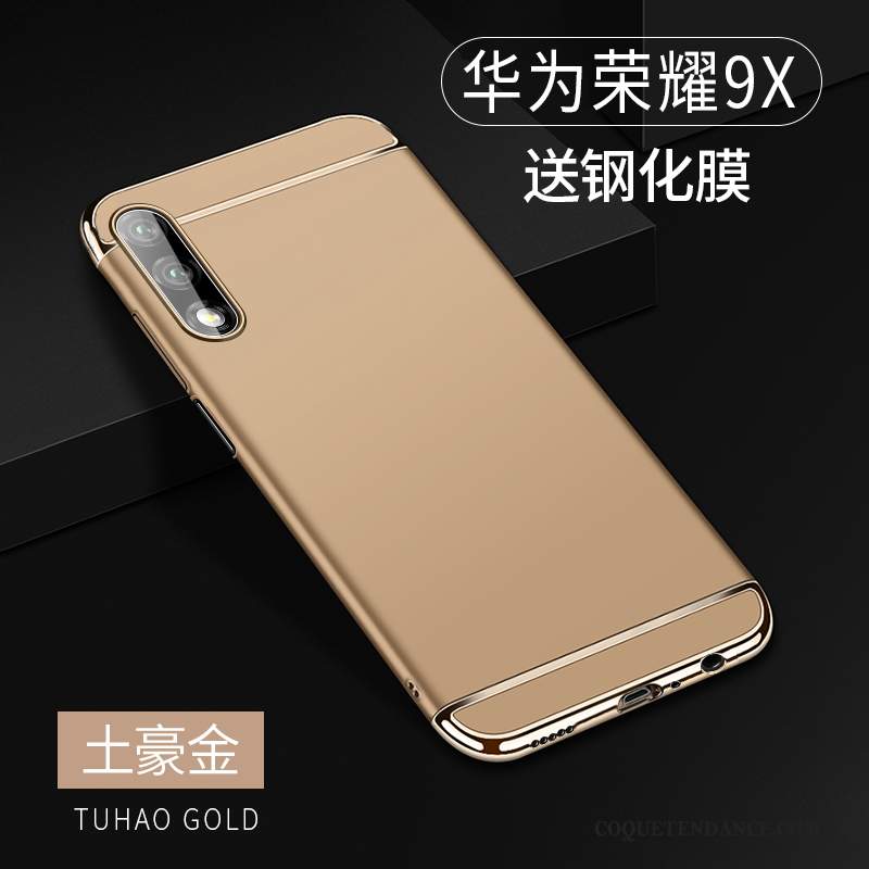 Honor 9x Coque Très Mince Délavé En Daim Incassable Protection Or