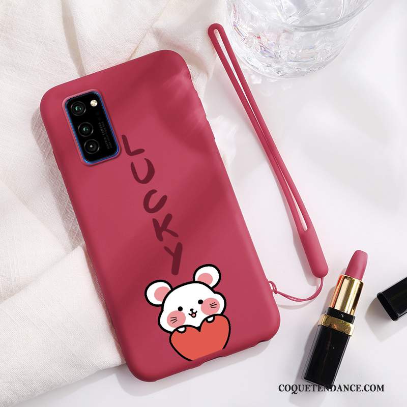 Honor View30 Coque Amoureux Silicone Nouveau Net Rouge