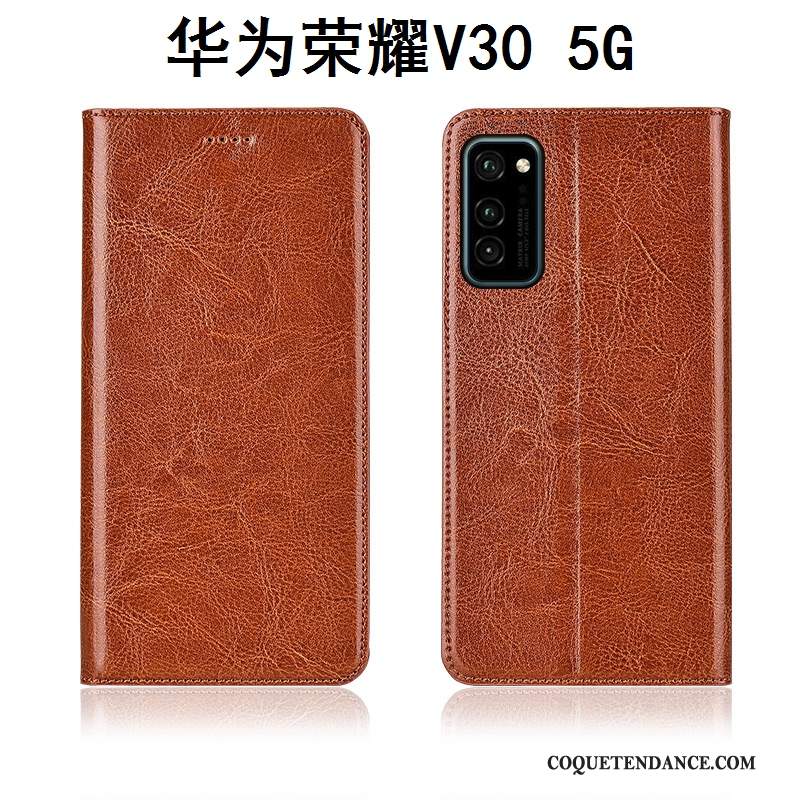 Honor View30 Coque Cuir Véritable Étui De Téléphone Incassable Nouveau