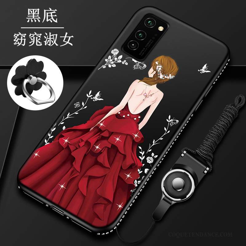 Honor View30 Coque Délavé En Daim Coque De Téléphone Marque De Tendance Net Rouge