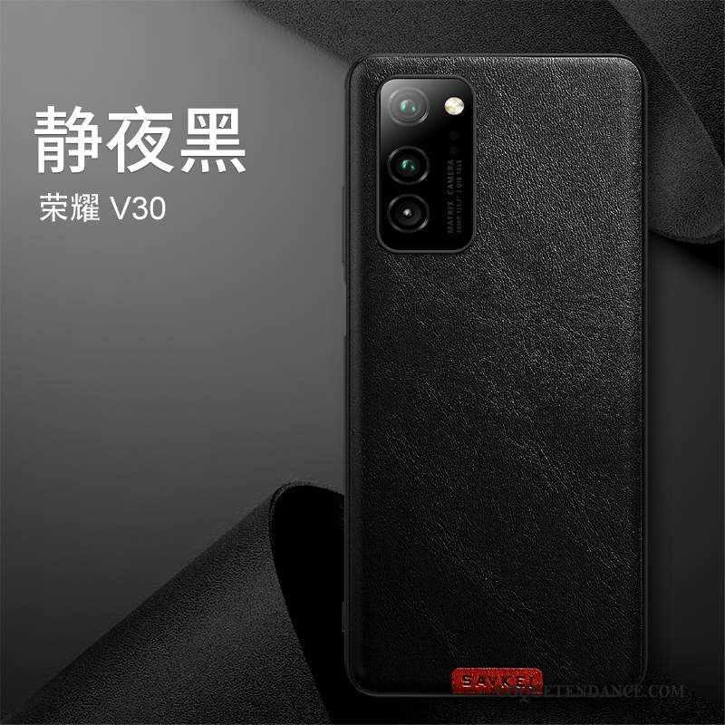 Honor View30 Coque Marque De Tendance Cuir Véritable Tout Compris Net Rouge De Téléphone