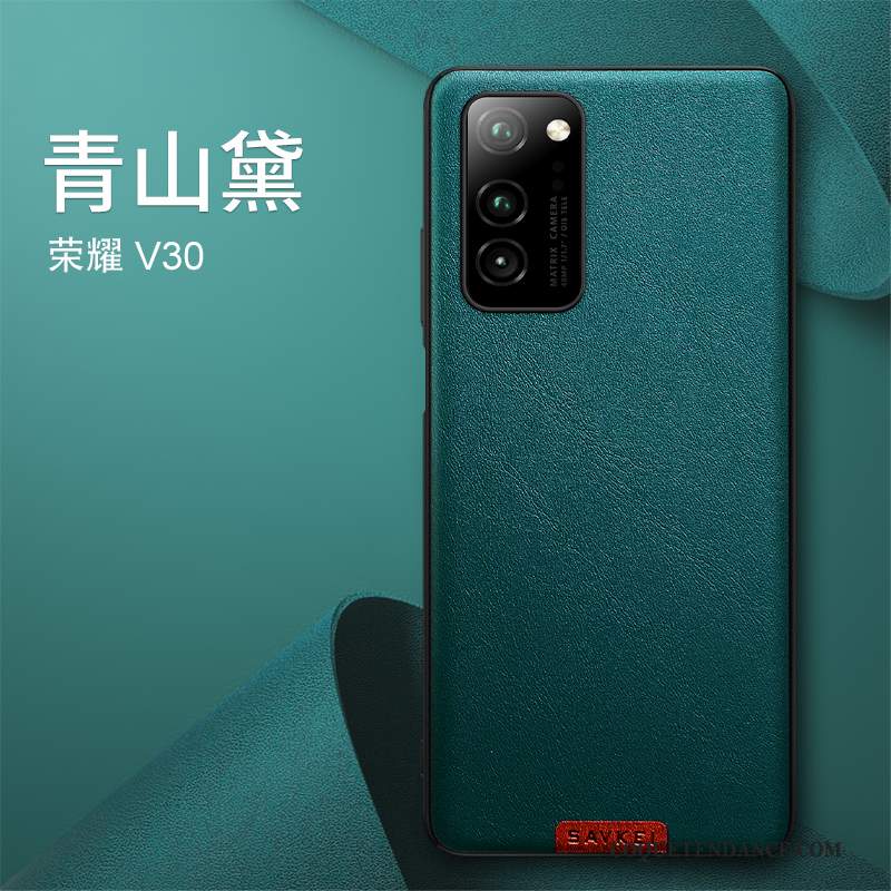 Honor View30 Coque Marque De Tendance Cuir Véritable Tout Compris Net Rouge De Téléphone