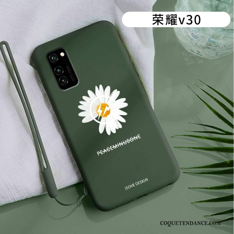 Honor View30 Coque Petit Silicone Amoureux Étui Petite Marguerite