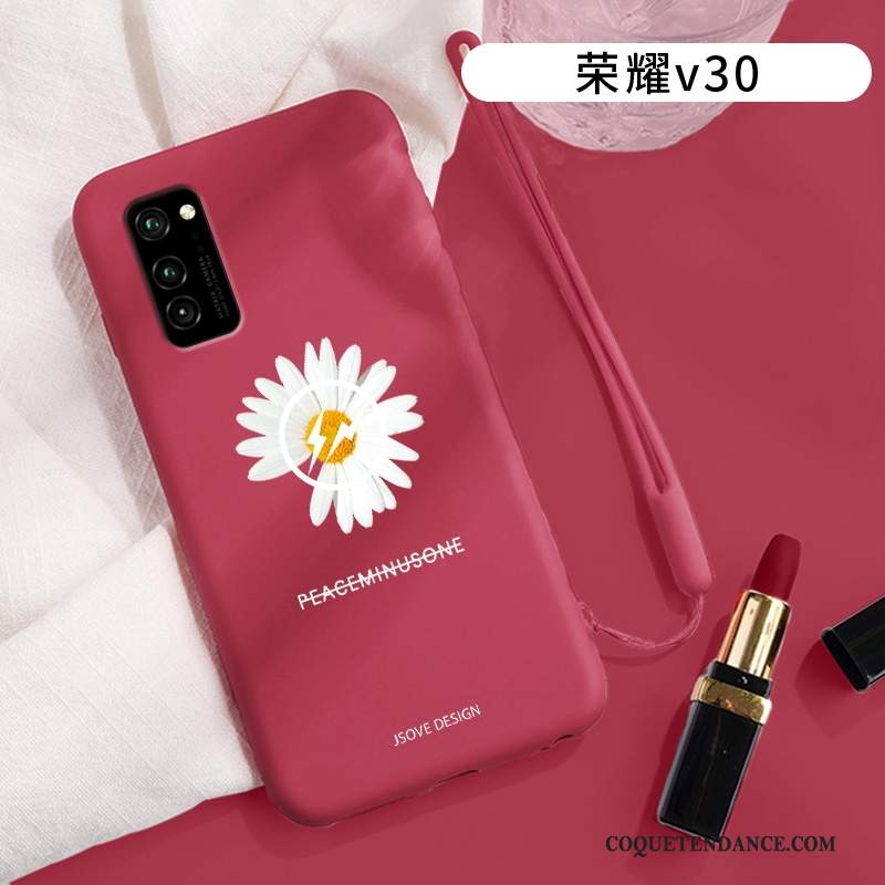 Honor View30 Coque Petit Silicone Amoureux Étui Petite Marguerite