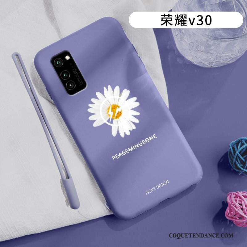 Honor View30 Coque Petit Silicone Amoureux Étui Petite Marguerite