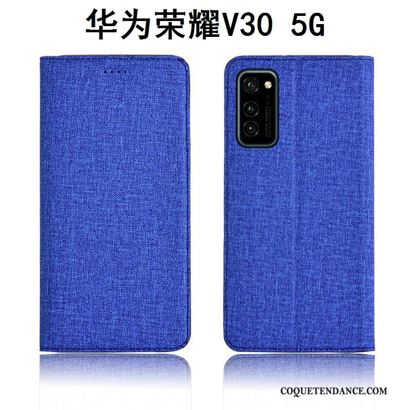 Honor View30 Coque Protection Silicone Bleu Étui Tout Compris