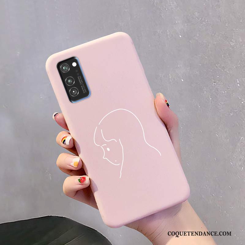 Honor View30 Coque Simple Rose Net Rouge Amoureux